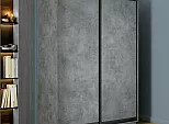 Шкаф Экспресс 2 2-х дверный Дуо ЛДСП (Чёрный профиль) Бетон 1600x2400x450