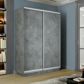 Шкаф Экспресс 2 2-х дверный Дуо ЛДСП (Серебряный профиль) Бетон 1200x2400x600