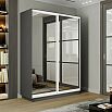 Шкаф-купе 1200x600x2400 Экспресс 2 Серый Диамант зеркало, ЛДСП