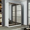 Шкаф-купе 1200x600x2200 Экспресс 2 Белый снег/белый снег зеркало, ЛДСП