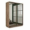 Шкаф-купе 1200x600x2400 Экспресс 2 Дуб Крафт табачный зеркало, ЛДСП