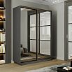 Шкаф-купе 1200x600x2200 Экспресс 2 Серый Диамант зеркало, ЛДСП