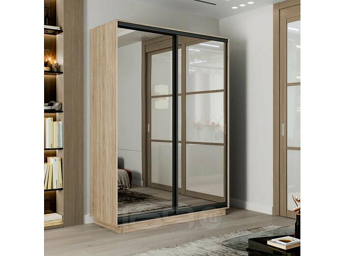Шкаф-купе 1200x450x2400 Экспресс 2 Дуб сонома зеркало, ЛДСП
