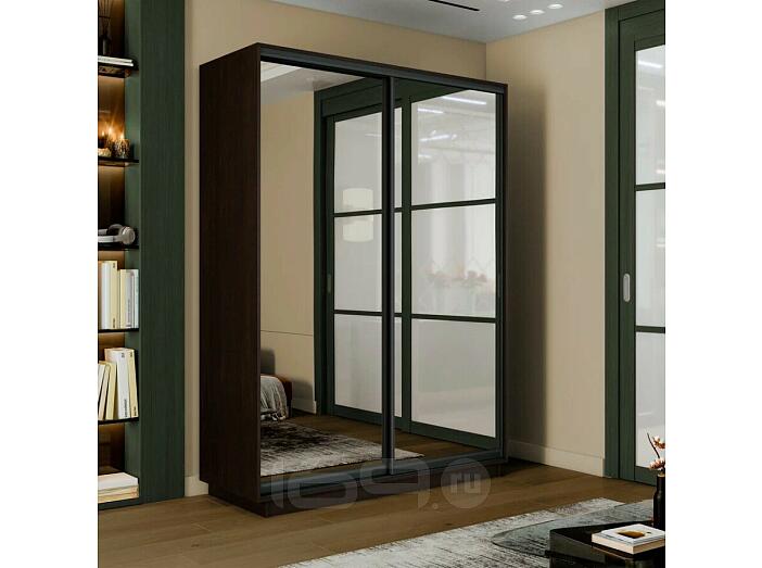 Шкаф-купе 1200x450x2200 Экспресс 2 Вегне/вегне зеркало, ЛДСП