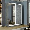 Шкаф-купе 1200x600x2400 Экспресс 2 Бетон зеркало, ЛДСП