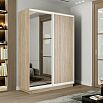 Шкаф-купе 1200x450x2400 Экспресс 2 Дуб сонома зеркало, ЛДСП