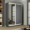 Шкаф-купе 1200x600x2200 Экспресс 2 Серый Диамант зеркало, ЛДСП