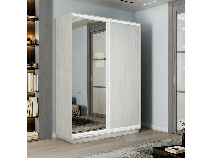 Шкаф-купе 1200x450x2400 Экспресс 2 Ясень Анкор светлый зеркало, ЛДСП