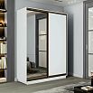 Шкаф-купе 1600x450x2400 Экспресс 2 Белый снег зеркало, ЛДСП