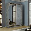 Шкаф-купе 1200x450x2400 Экспресс 2 Бетон зеркало, ЛДСП