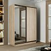 Шкаф-купе 1400x600x2200 Экспресс 2 Дуб сонома зеркало, ЛДСП