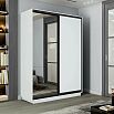 Шкаф-купе 1200x600x2200 Экспресс 2 Белый снег зеркало, ЛДСП