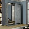 Шкаф-купе 1200x600x2200 Экспресс 2 Бетон зеркало, ЛДСП