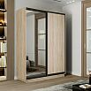Шкаф-купе 1600x450x2200 Экспресс 2 Дуб сонома зеркало, ЛДСП