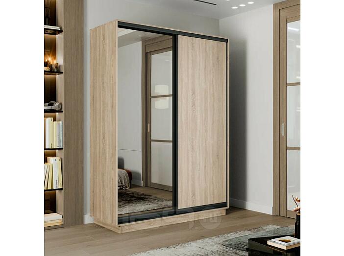 Шкаф-купе 1600x600x2200 Экспресс 2 Дуб сонома зеркало, ЛДСП