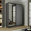 Шкаф-купе 1200x450x2200 Экспресс 2 Серый Диамант зеркало, ЛДСП