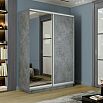 Шкаф-купе 1200x450x2400 Экспресс 2 Бетон зеркало, ЛДСП