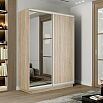 Шкаф-купе 1200x600x2200 Экспресс 2 Дуб сонома зеркало, ЛДСП