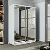 Шкаф-купе 1600x450x2400 Экспресс 2 Белый снег зеркало, ЛДСП