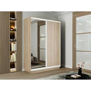Шкаф-купе 1400x600x2400 Экспресс 2 Дуб сонома зеркало, ЛДСП