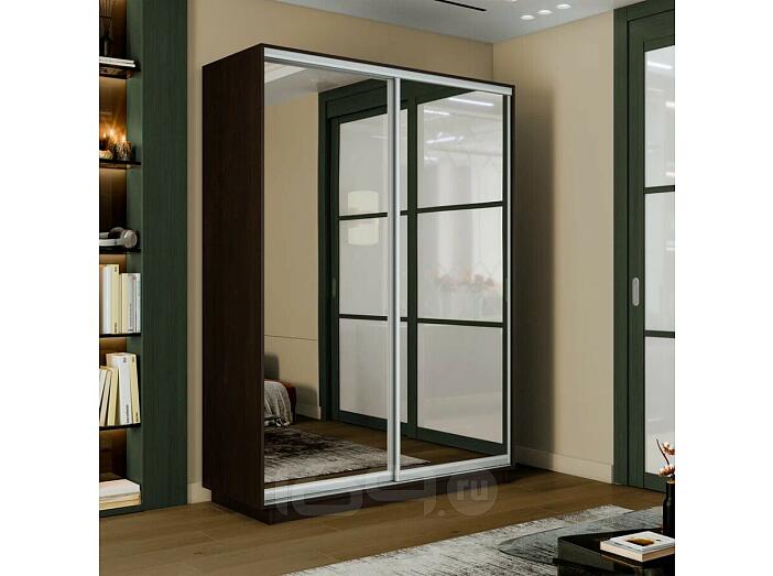 Шкаф-купе 1200x600x2200 Экспресс 2 Вегне/вегне зеркало, ЛДСП