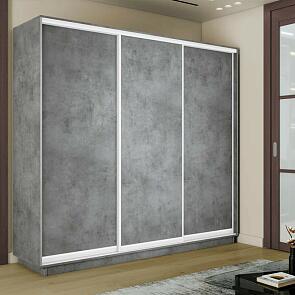 Шкаф Экспресс 2 3-х дверный Трио ЛДСП (Белый профиль) Бетон 2100x2400x600