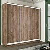 Шкаф Экспресс 2 3-х дверный Трио ЛДСП (Белый профиль) Дуб Крафт Табачный 1800x2400x600