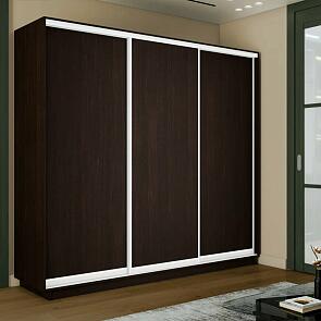 Шкаф Экспресс 2 3-х дверный Трио ЛДСП (Белый профиль) Венге 2100x2200x600