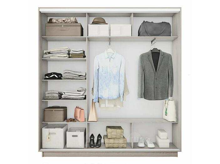 Шкаф Экспресс 2 3-х дверный Трио ЛДСП (Белый профиль) Ясень Анкор светлый 2400x2200x450