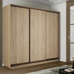 Шкаф Экспресс 2 3-х дверный Трио ЛДСП (Бронзовый профиль) Дуб Сонома 1800x2400x450