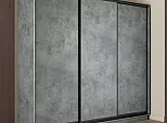 Шкаф Экспресс 2 3-х дверный Трио ЛДСП (Чёрный профиль) Бетон 2100x2200x450