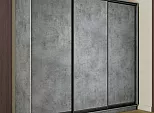 Шкаф Экспресс 2 3-х дверный Трио ЛДСП (Чёрный профиль) Бетон 2100x2400x450