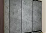 Шкаф Экспресс 2 3-х дверный Трио ЛДСП (Чёрный профиль) Бетон 2100x2400x600