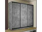 Шкаф Экспресс 2 3-х дверный Трио ЛДСП (Чёрный профиль) Бетон 2400x2400x600
