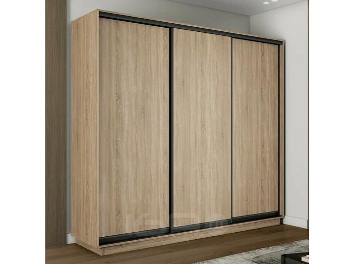 Шкаф Экспресс 2 3-х дверный Трио ЛДСП (Чёрный профиль) Дуб Сонома 2100x2400x450