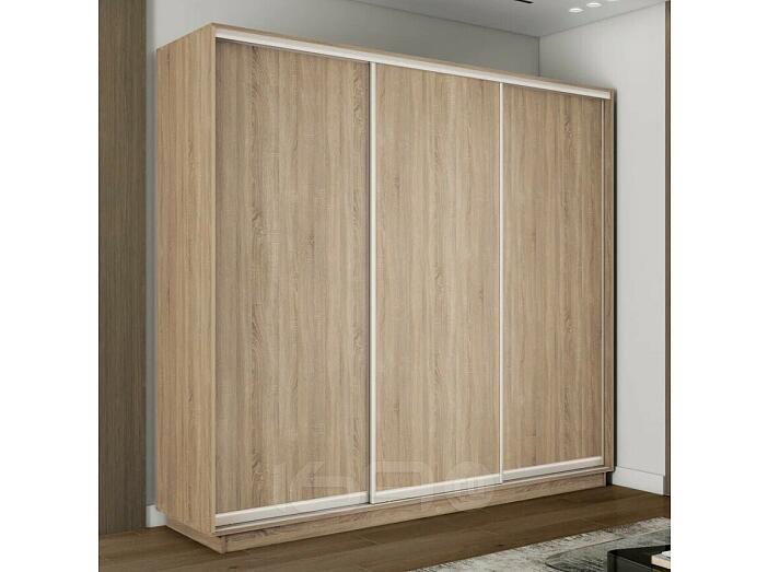 Шкаф Экспресс 2 3-х дверный Трио ЛДСП (Серебряный профиль) Дуб Сонома 1800x2200x600