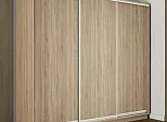 Шкаф Экспресс 2 3-х дверный Трио ЛДСП (Серебряный профиль) Дуб Сонома 2100x2200x450