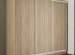 Шкаф Экспресс 2 3-х дверный Трио ЛДСП (Серебряный профиль) Дуб Сонома 2100x2200x600