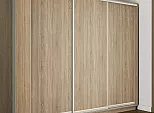 Шкаф Экспресс 2 3-х дверный Трио ЛДСП (Серебряный профиль) Дуб Сонома 2100x2400x450