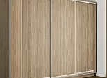 Шкаф Экспресс 2 3-х дверный Трио ЛДСП (Серебряный профиль) Дуб Сонома 2100x2400x600