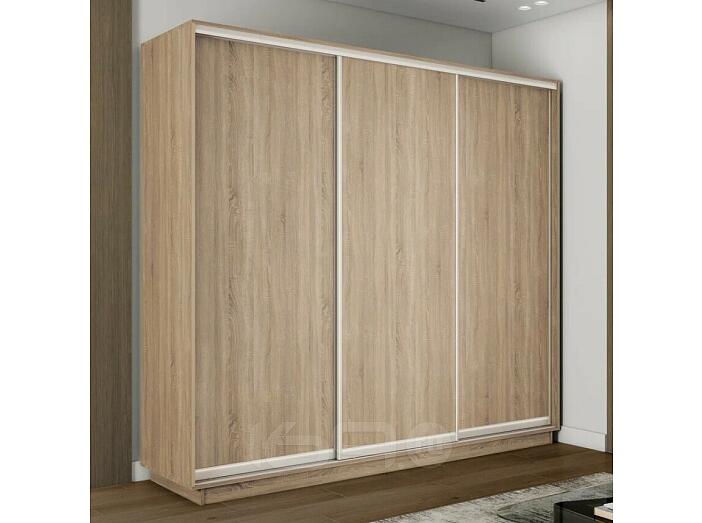 Шкаф Экспресс 2 3-х дверный Трио ЛДСП (Серебряный профиль) Дуб Сонома 2400x2200x600