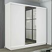 Шкаф-купе 1800x600x2200 Экспресс 2 Белый снег зеркало, ЛДСП