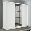 Шкаф-купе 2100x600x2200 Экспресс 2 Белый снег зеркало, ЛДСП