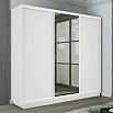 Шкаф-купе 2100x450x2400 Экспресс 2 Белый снег зеркало, ЛДСП