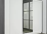 Шкаф Экспресс 2 3-х дверный Трио ЛДСП Зеркало ЛДСП (Белый профиль) Белый снег 2100x2400x450