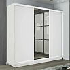 Шкаф-купе 2100x600x2400 Экспресс 2 Белый снег зеркало, ЛДСП