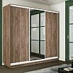 Шкаф-купе 1800x450x2400 Экспресс 2 Дуб Крафт табачный зеркало, ЛДСП