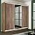 Шкаф-купе 1800x600x2400 Экспресс 2 Дуб Крафт табачный зеркало, ЛДСП