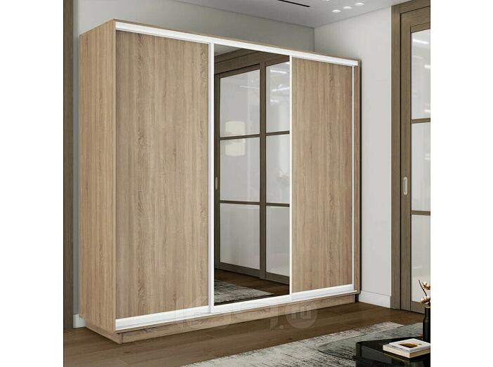 Шкаф-купе 1800x450x2400 Экспресс 2 Дуб сонома зеркало, ЛДСП