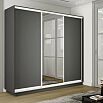 Шкаф-купе 1800x450x2400 Экспресс 2 Серый Диамант зеркало, ЛДСП